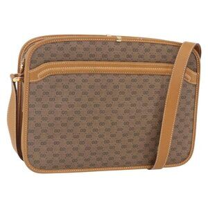 Authentic GUCCI Micro GG Supreme Shoulder Bag PVC Beige Gold 001 256 1308